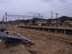 2011年GW当時の旧野蒜駅周辺の様子